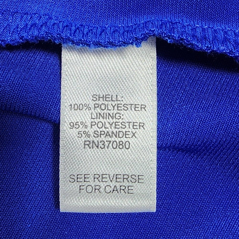 Womens Royal Blue Chiffon Sheer Blouse Top Blouse Plus 26/28 Flowy Cruise Travel - Picture 6 of 11
